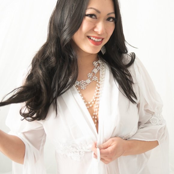 Sheer White La Vie En Rose Robe/Kimono - Picture 7 of 8